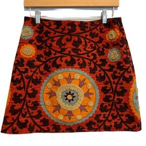Sevier Skirts Embroidered Boho Mini Size 2